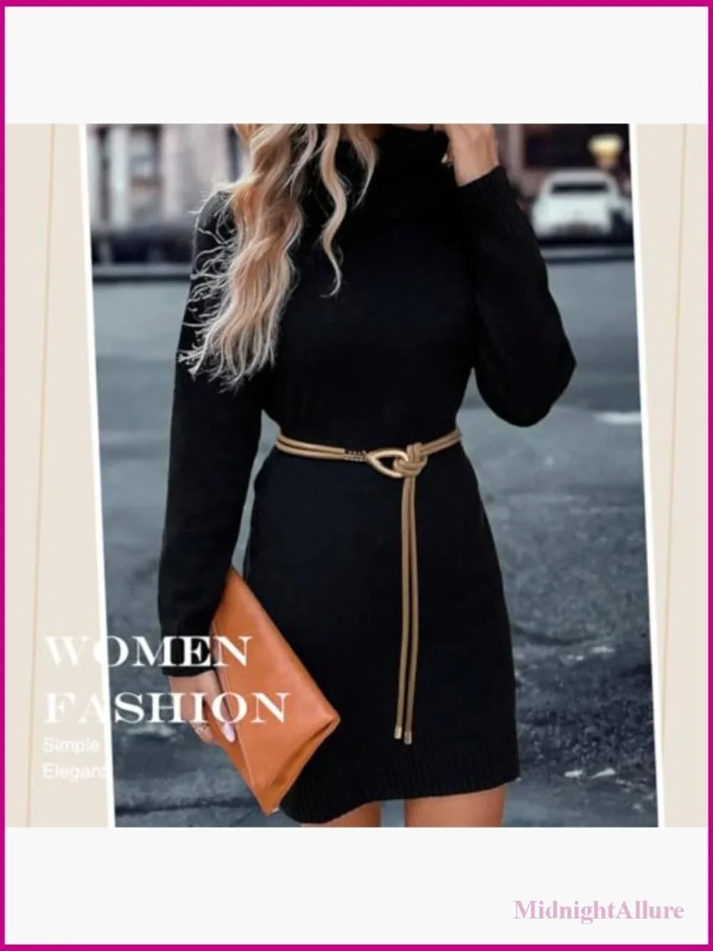 PU Leather Knotted Waist Belt Skinny Gold Buckle for Dresses